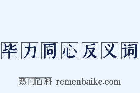 毕力同心反义词是什么意思的图片
